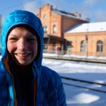 Warten auf die Bahn.