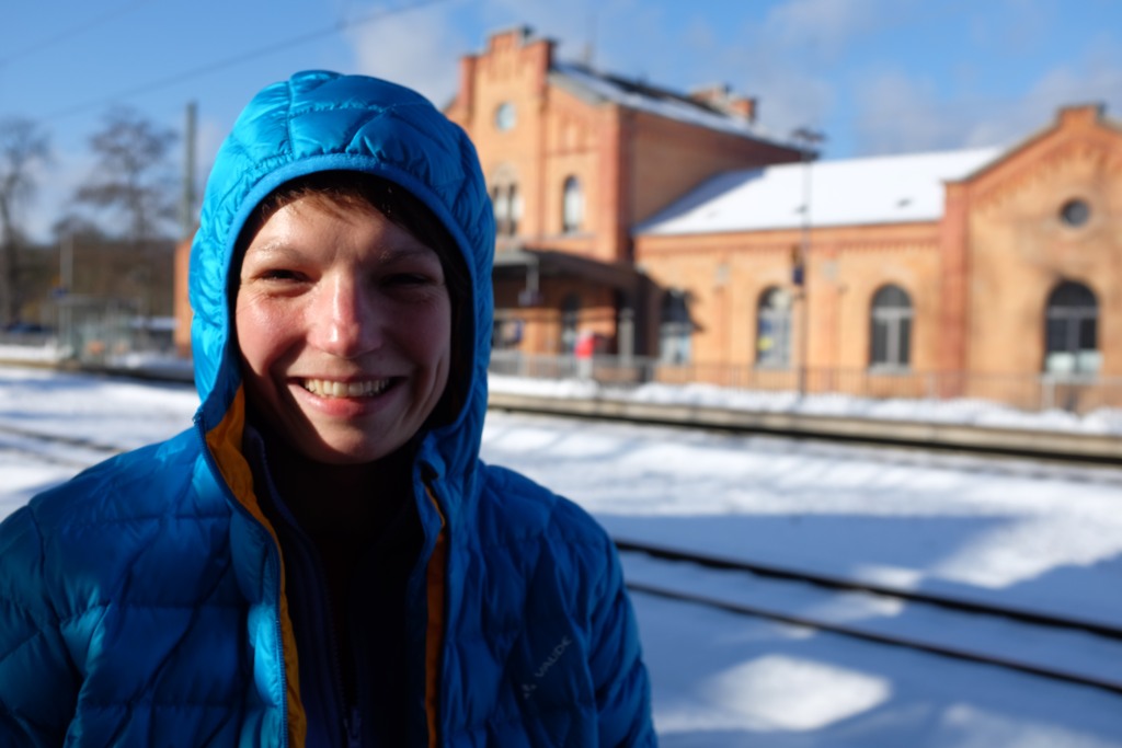 Warten auf die Bahn.