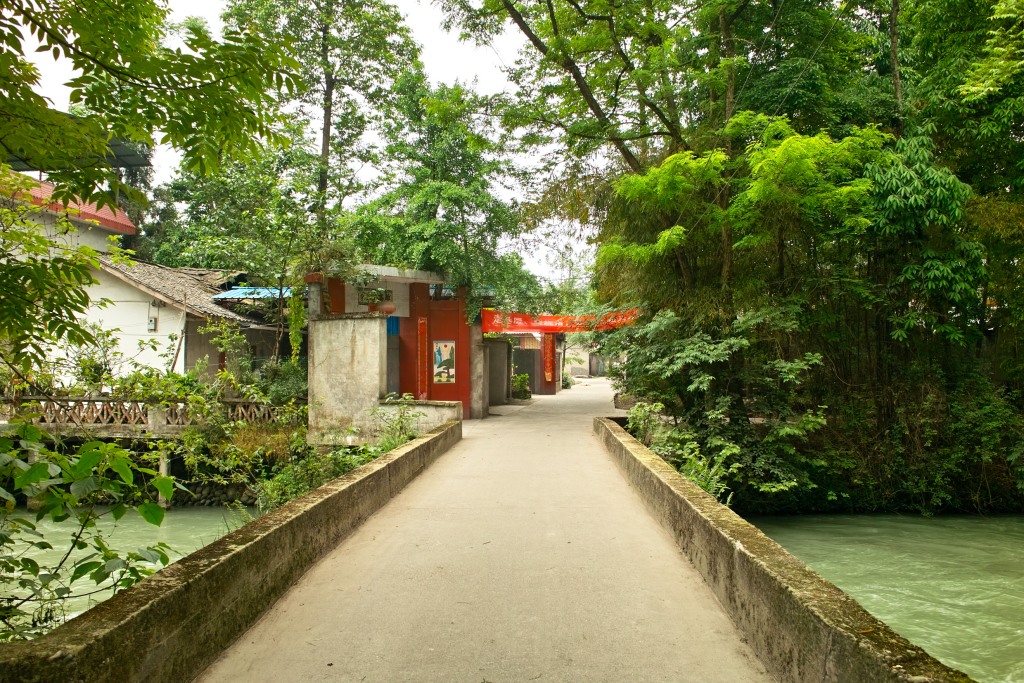 Grüne Vororte vor Chengdu