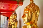 Goldene Buddhas.